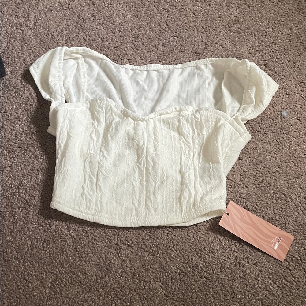 SHEIN Cream Off-Shoulder Blouse
